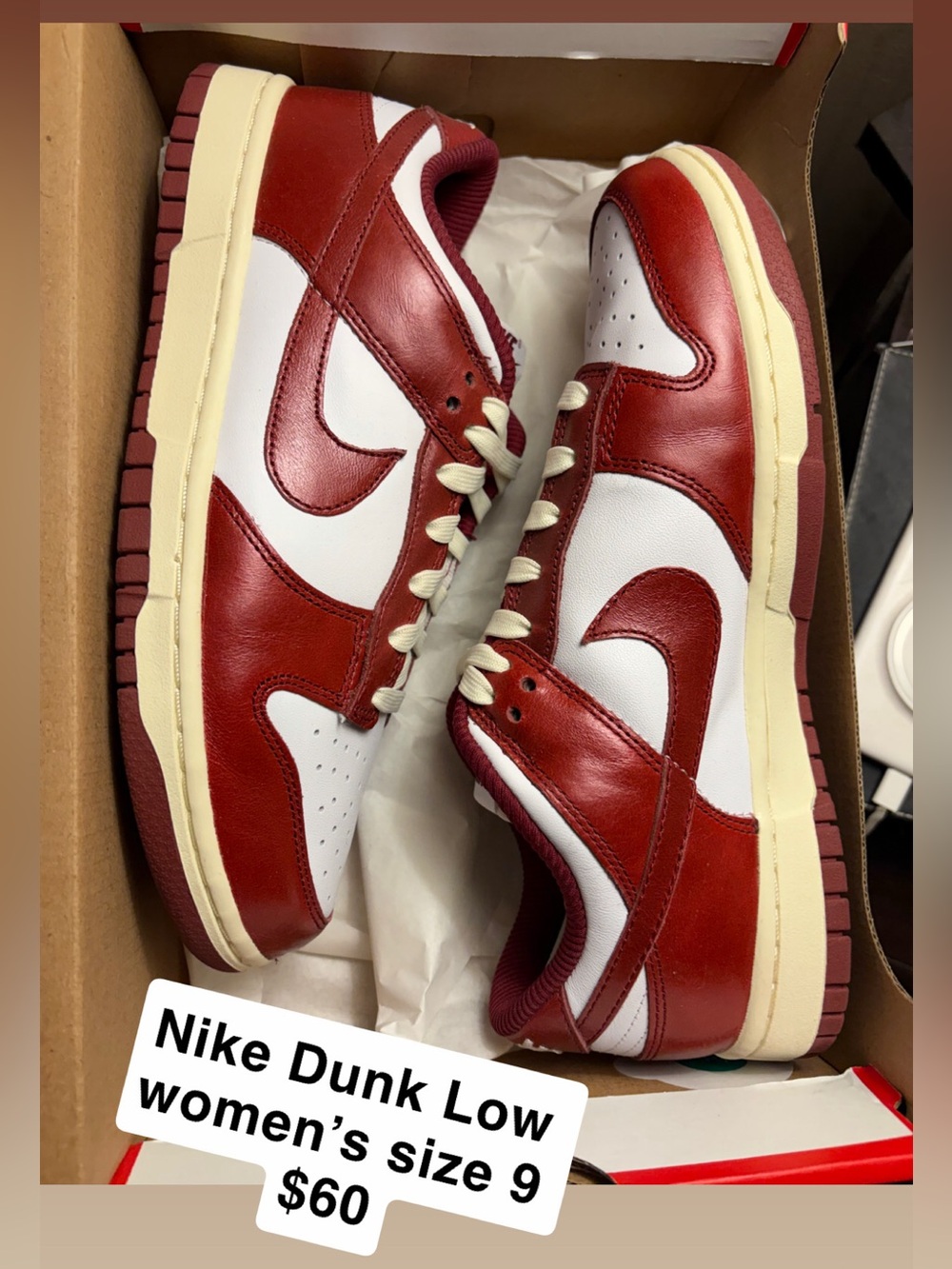 Nike Women’s Dunk Low Sneakers - White & Red